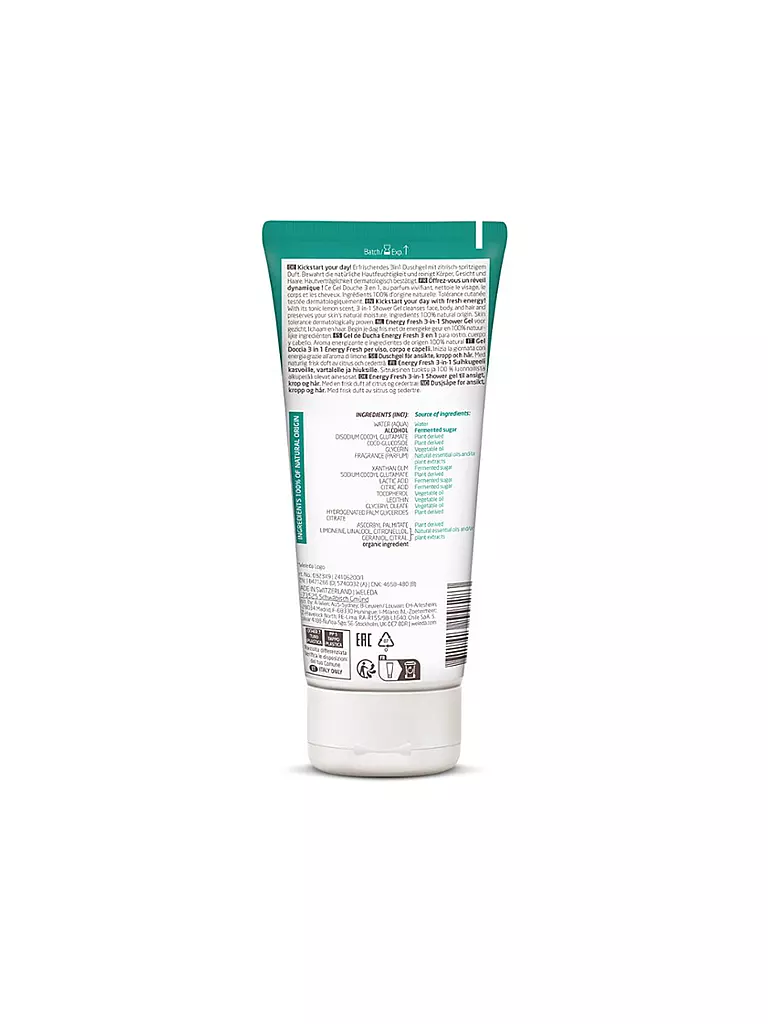 WELEDA | FOR MEN Energy Fresh Gel de Ducha 3en1 200ml | Sin color