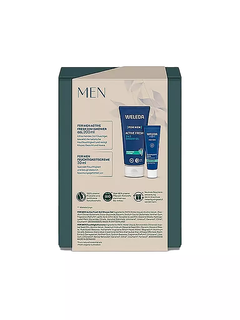 WELEDA | Set de regalo - FOR MEN 200ml / 30ml | Sin color