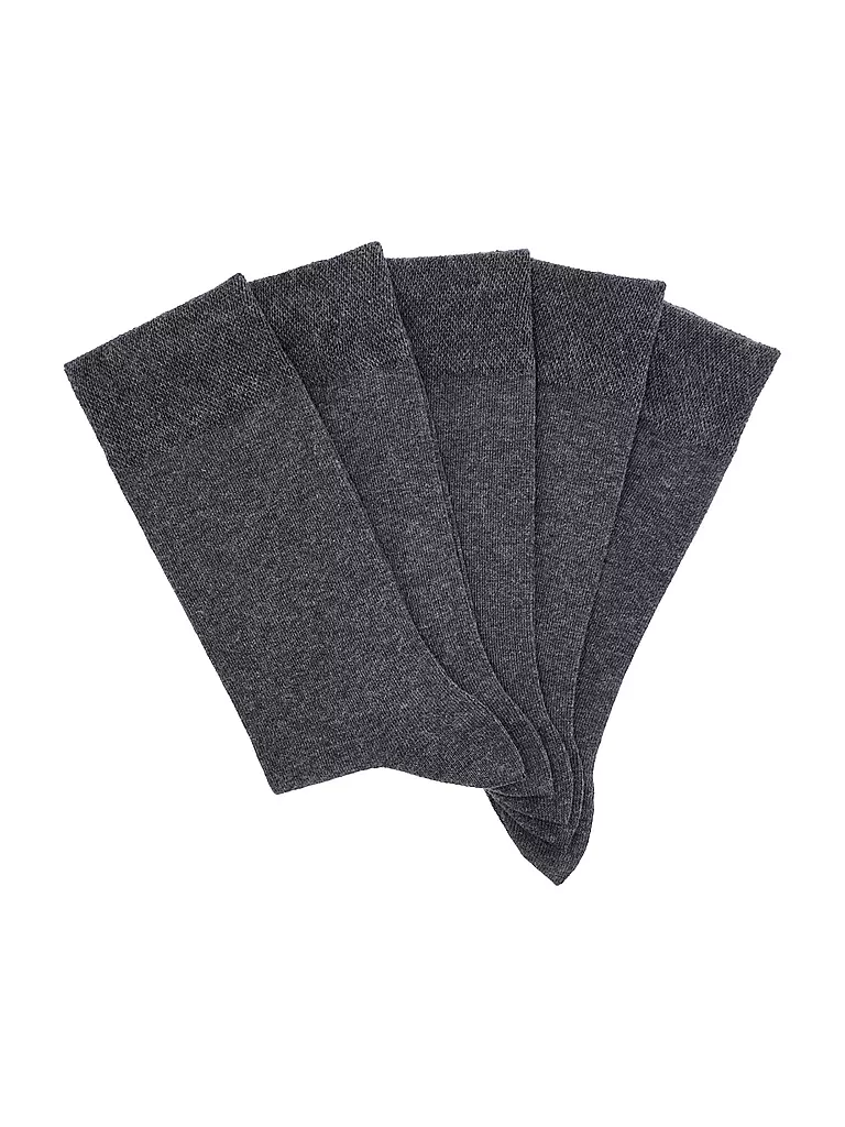 WILOX | Paquete de 5 calcetines gris antracita jaspeado | Gris