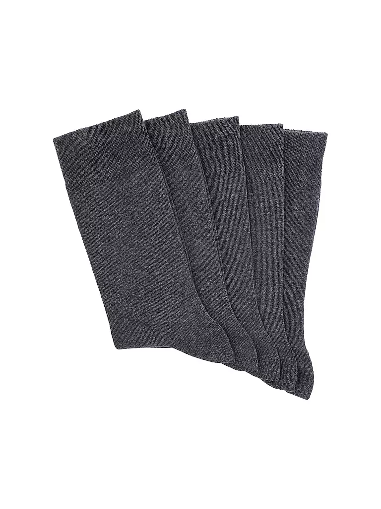 WILOX | Paquete de 5 calcetines gris antracita jaspeado | Gris