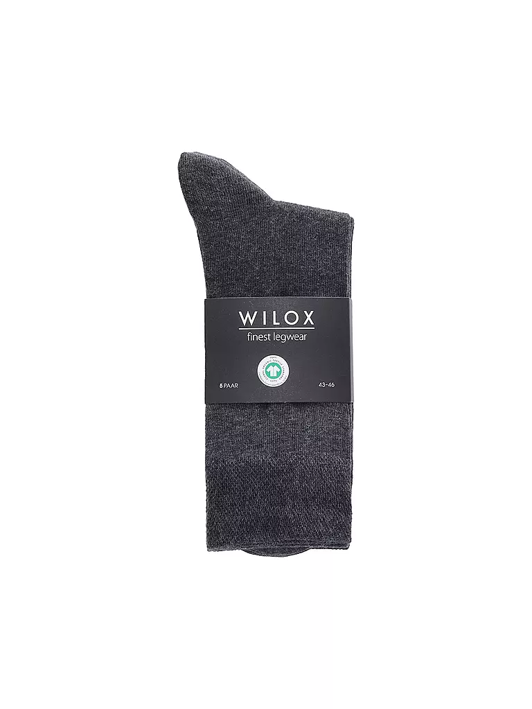 WILOX | Paquete de 5 calcetines gris antracita jaspeado | Gris