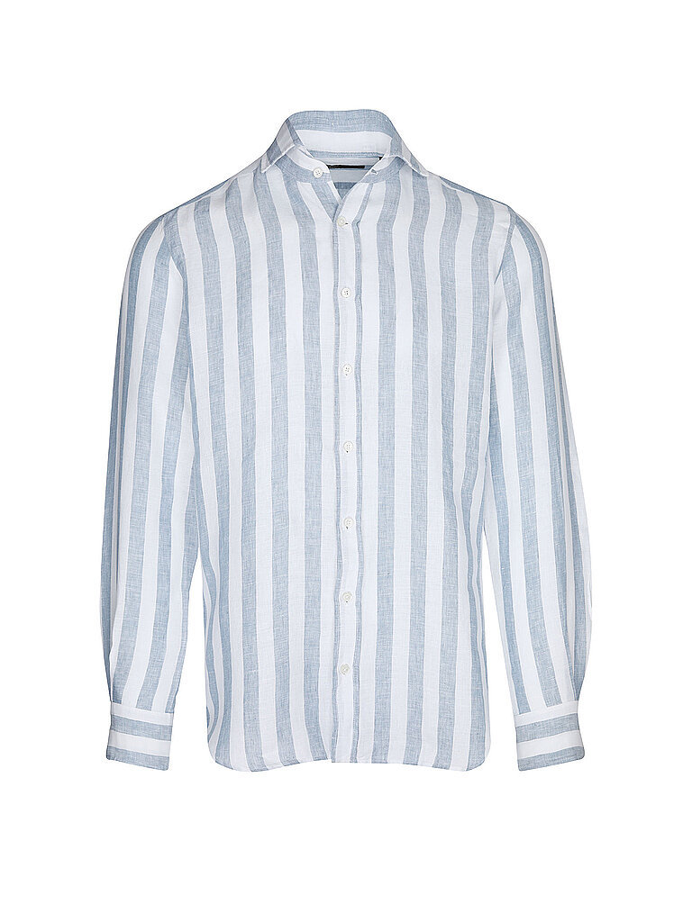 Camisa de lino LANO-W azul claro 44