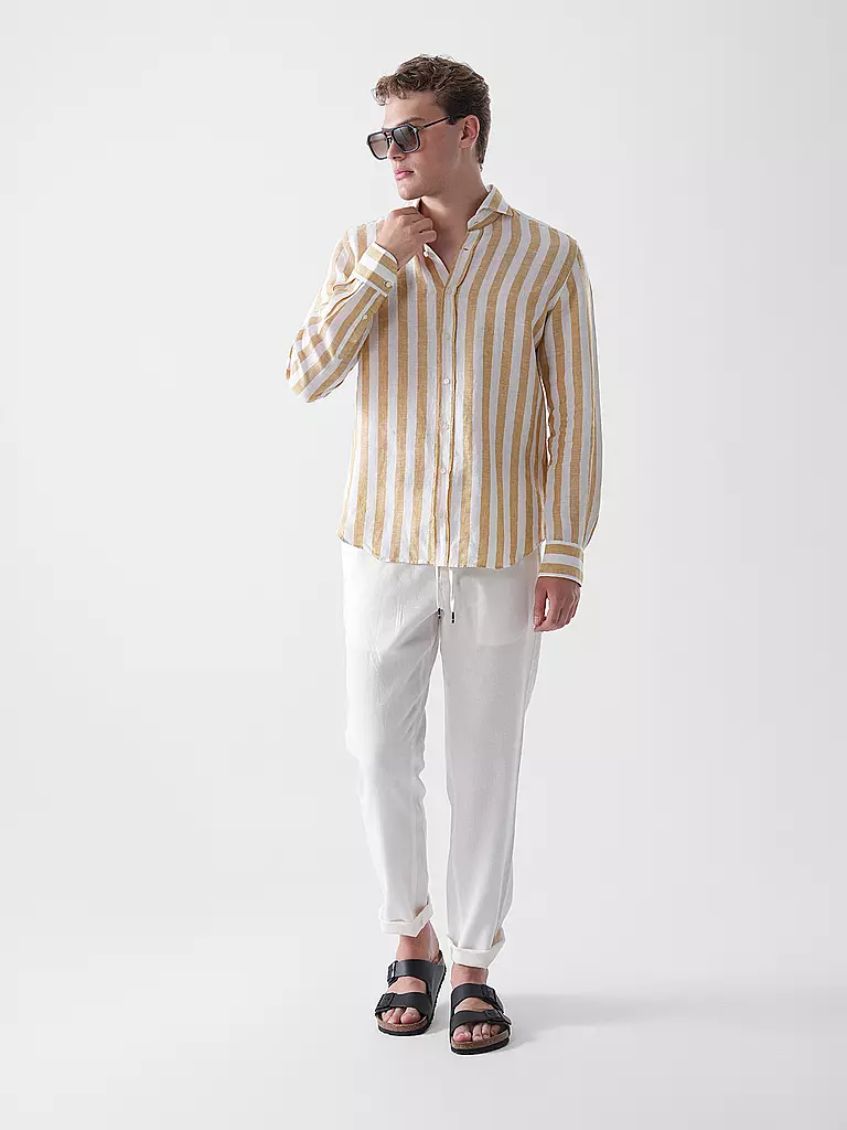 WINDSOR | Camisa de lino corte regular | Amarillo