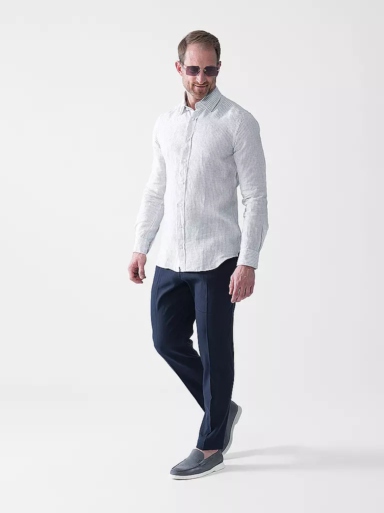 WINDSOR | Camisa de lino corte regular | Azul
