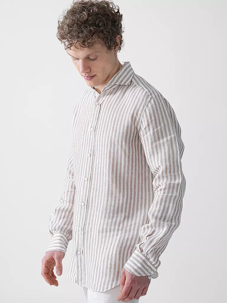 WINDSOR | Camisa de lino corte regular | Marrón
