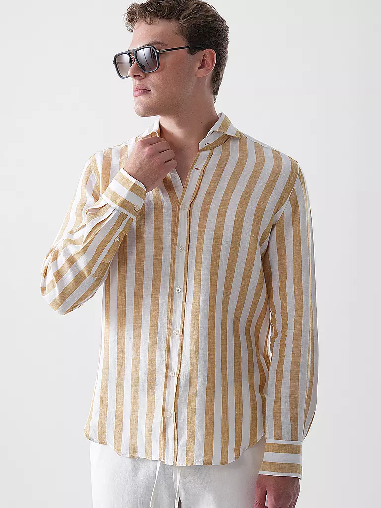 WINDSOR | Camisa de lino corte regular | Amarillo