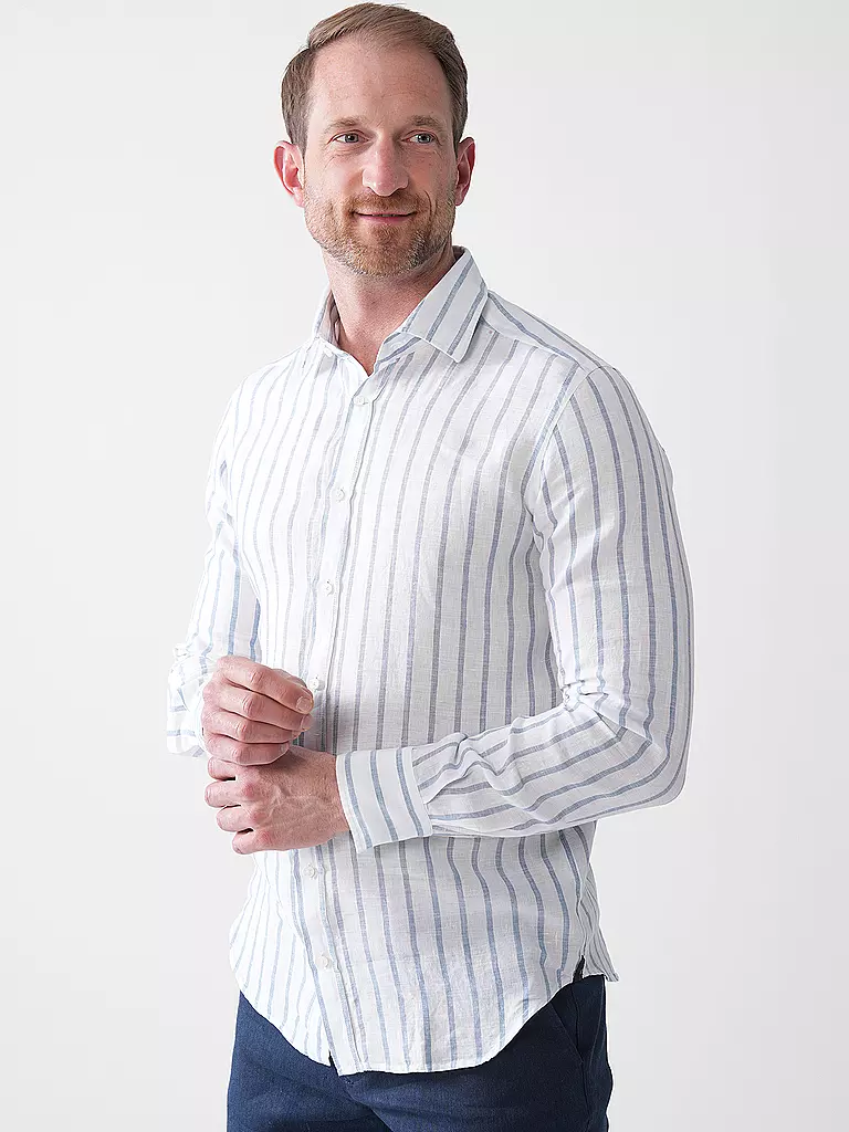 WINDSOR | Camisa de lino corte regular | Azul claro