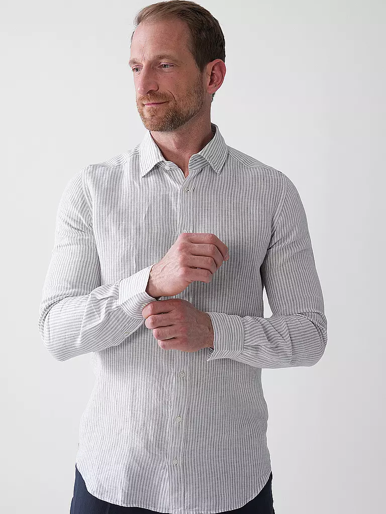 WINDSOR | Camisa de lino corte regular | Azul