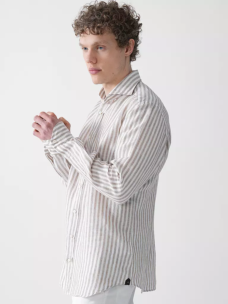 WINDSOR | Camisa de lino corte regular | Marrón