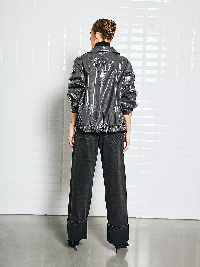 WITHBLACK | Chaqueta de cuero sintético GILIAN | Gris