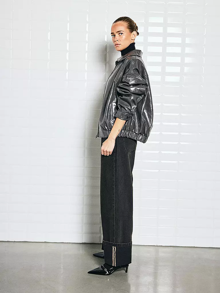 WITHBLACK | Chaqueta de cuero sintético GILIAN | Gris