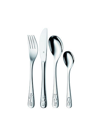 WMF | Juego de cubiertos para niños de 4 piezas Safari Crogargan / Multicolor