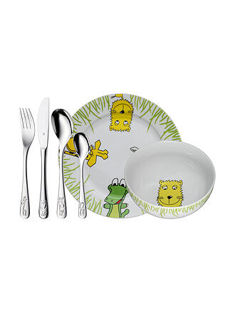 WMF | Juego de cubiertos para niños de 6 piezas Safari Crogargan / Multicolor
