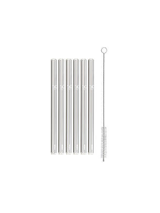 WMF | Set de pajitas de 6 piezas de 15 cm con cepillo de limpieza