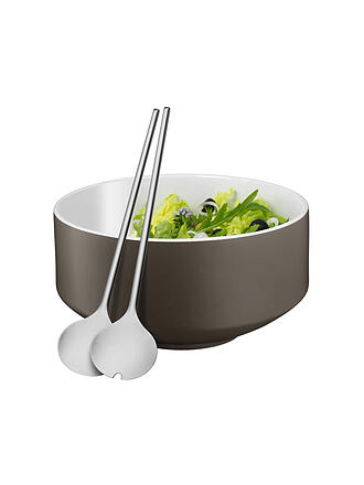 WMF | Set de ensalada de 3 piezas MOTO Porcelana/Cromargan gris lava
