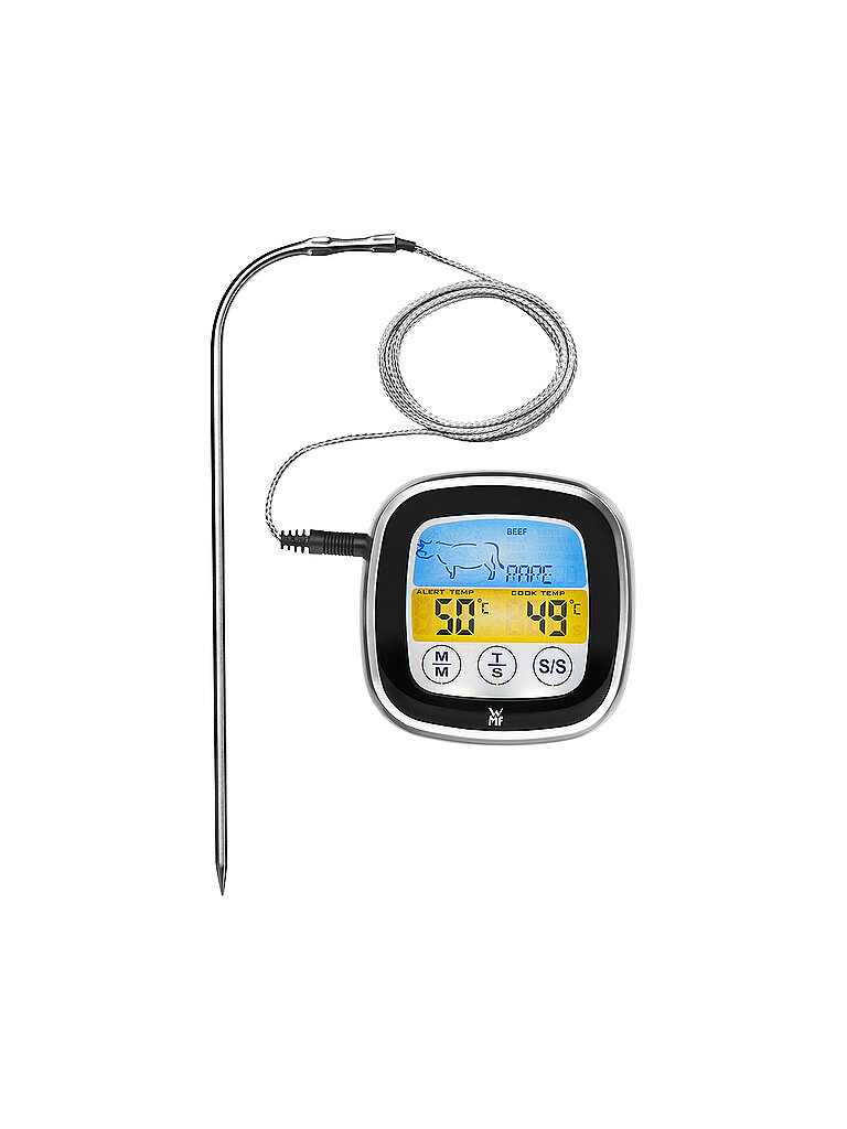 Termómetro digital para asados BBQ de 18,5 cm plata