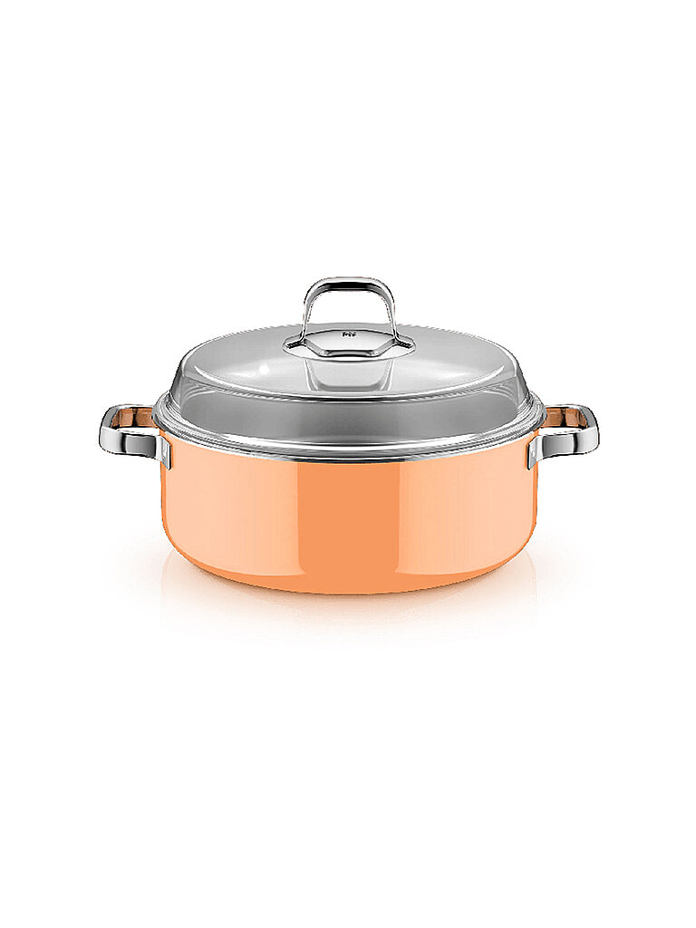 Olla para estofar con tapa de cristal FUSINTEC MINERAL PRO 6ml/28cm Naranja Papaya naranja