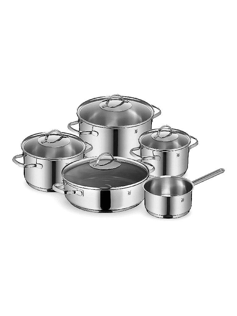Juego de ollas de 5 piezas con tapa de cristal PROVENCE-PLUS Cromargan plata