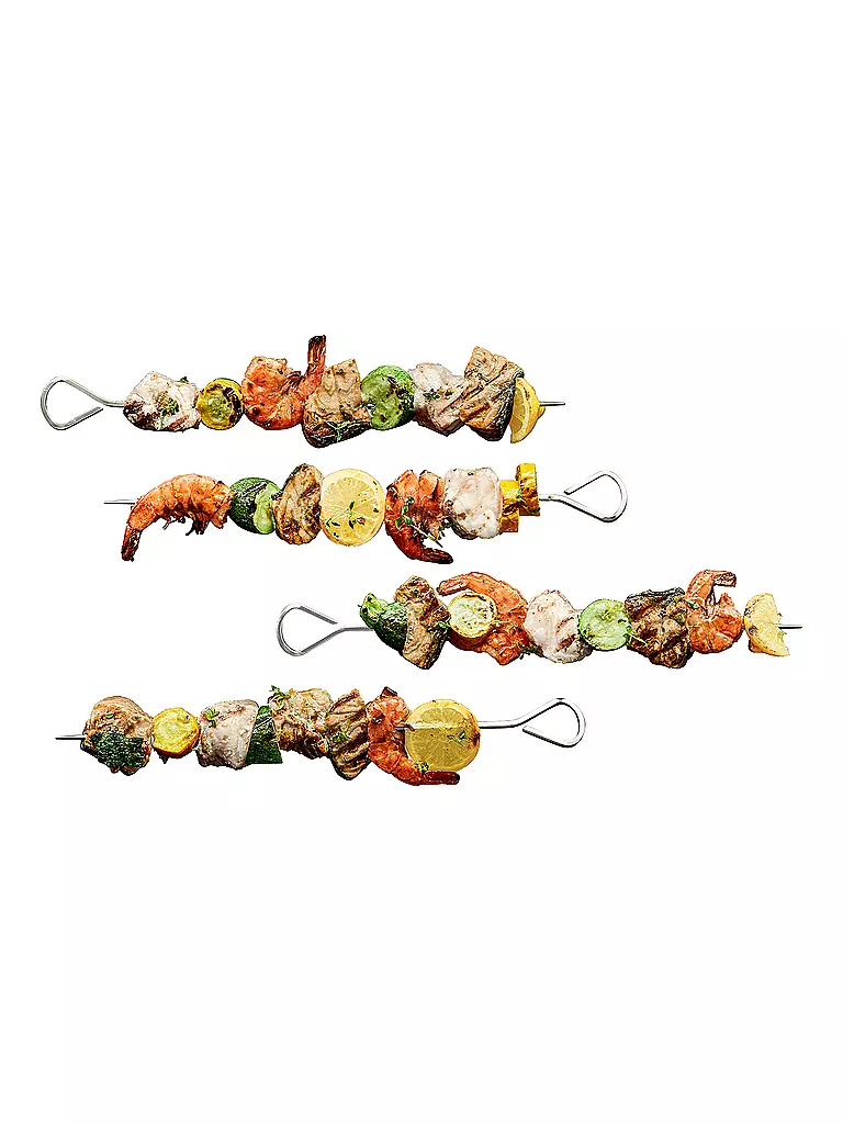 WMF | BBQ Pinchos pequeños para parrilla 37cm 4 piezas | Plata