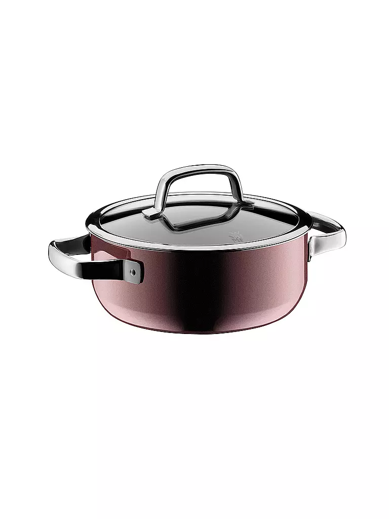 WMF | Cacerola Mineral Fusiontec con tapa de cristal 20cm/2,4L Cuarzo Rosa | Baya