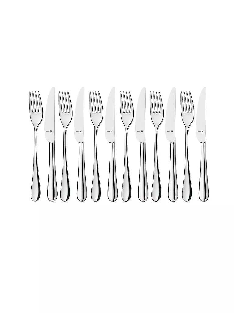 WMF | Cubertería de postre MERIT, 12 piezas, Cromargan Protect | Plata