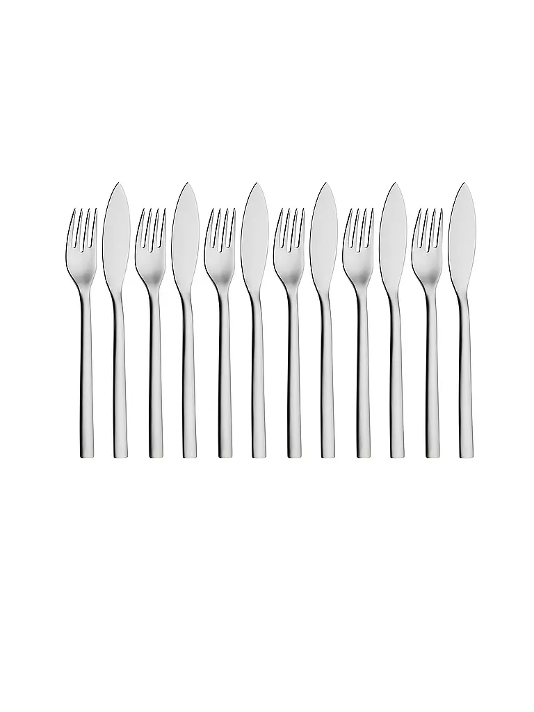 WMF | Cubiertos para pescado NUOVA, 12 piezas, Cromargan | Plata