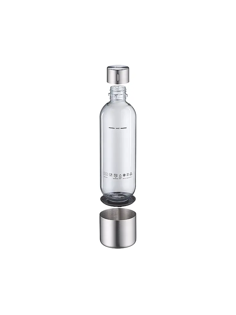 WMF | Element One Botella para dispensador de agua 0,85 l PET/acero inoxidable | Transparente