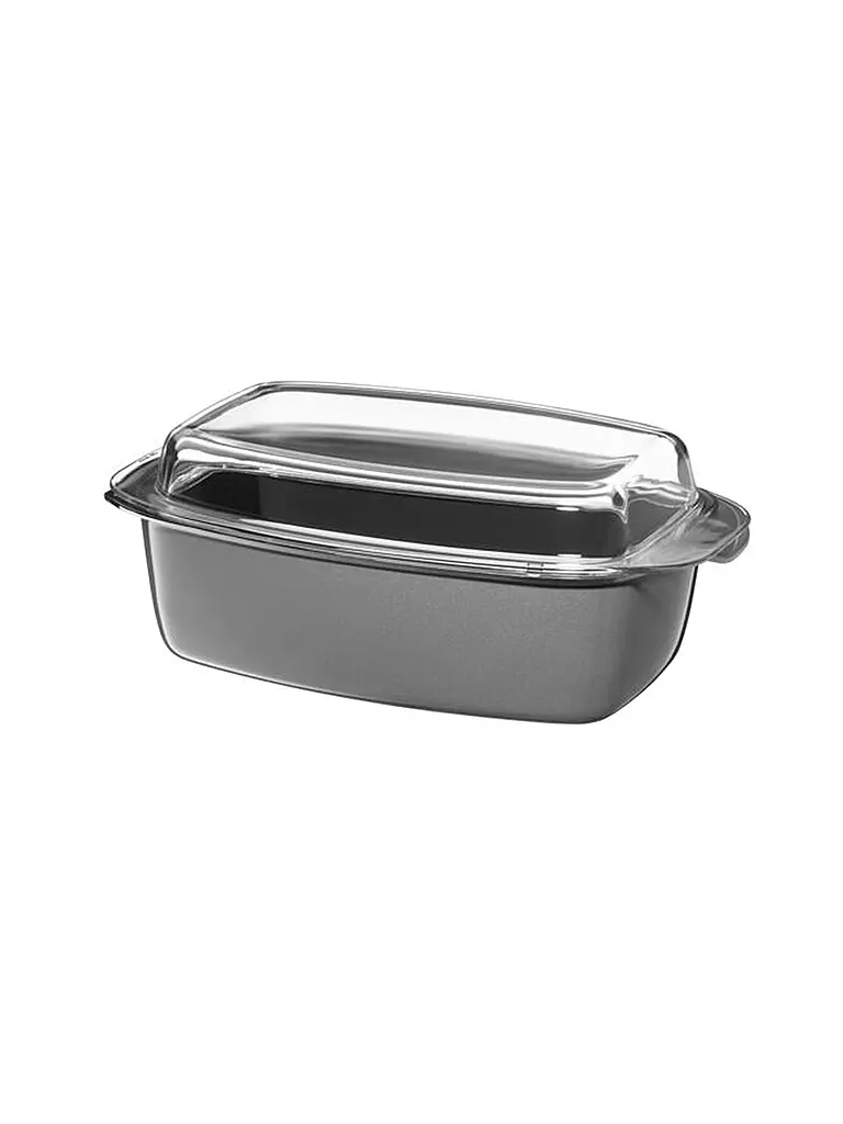 WMF | Fusiontec Mineral Bräter mit Glasdeckel, rechteckig, 32 x 21 cm Platinum | Gris