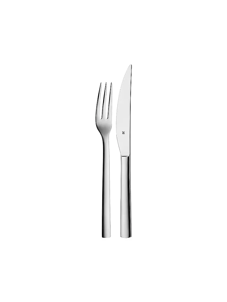 WMF | Juego de cubiertos para carne NUOVA de 2 piezas Cromargan | Plata