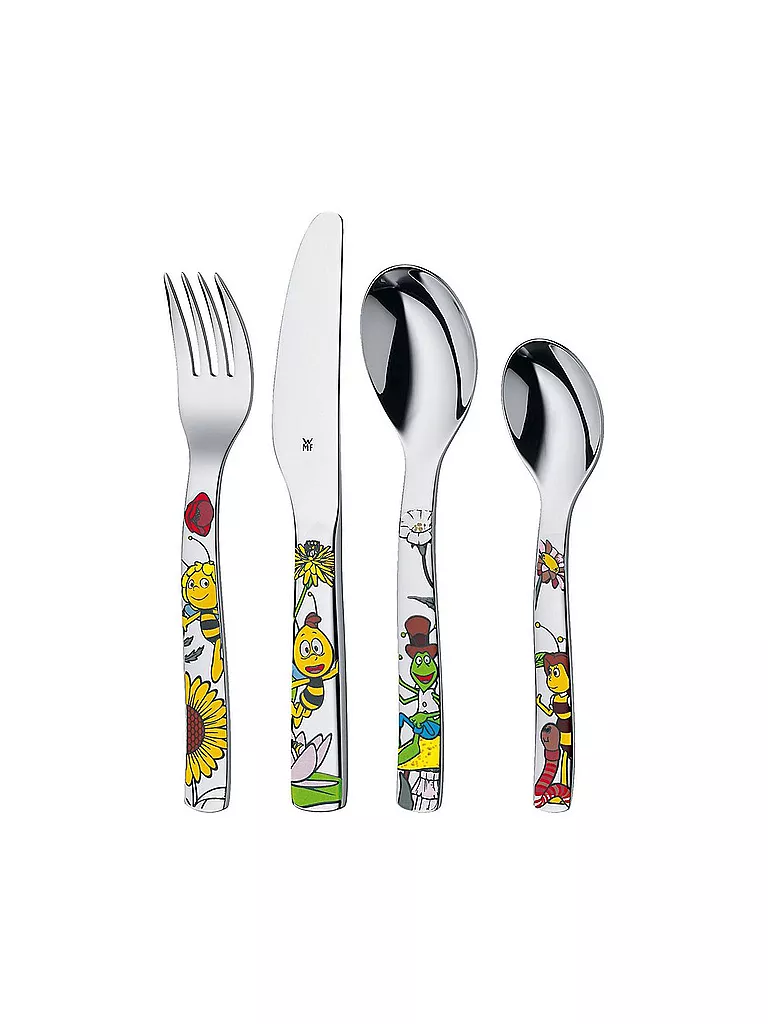 WMF | Juego de cubiertos para niños de 4 piezas Biene Maja | Plata