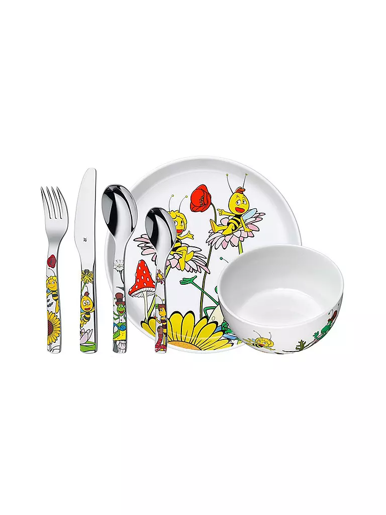 WMF | Juego de cubiertos para niños de 6 piezas Biene Maja | Multicolor