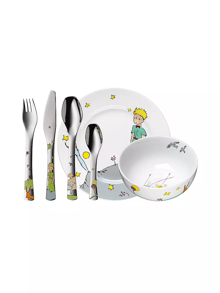 WMF | Juego de cubiertos para niños de 6 piezas El Principito Crogargan / Multicolor | Multicolor