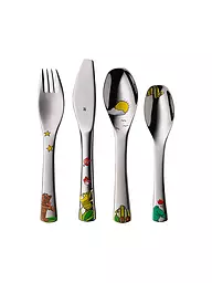 WMF | Juego de cubiertos para niños Janosch de 4 piezas | Plata