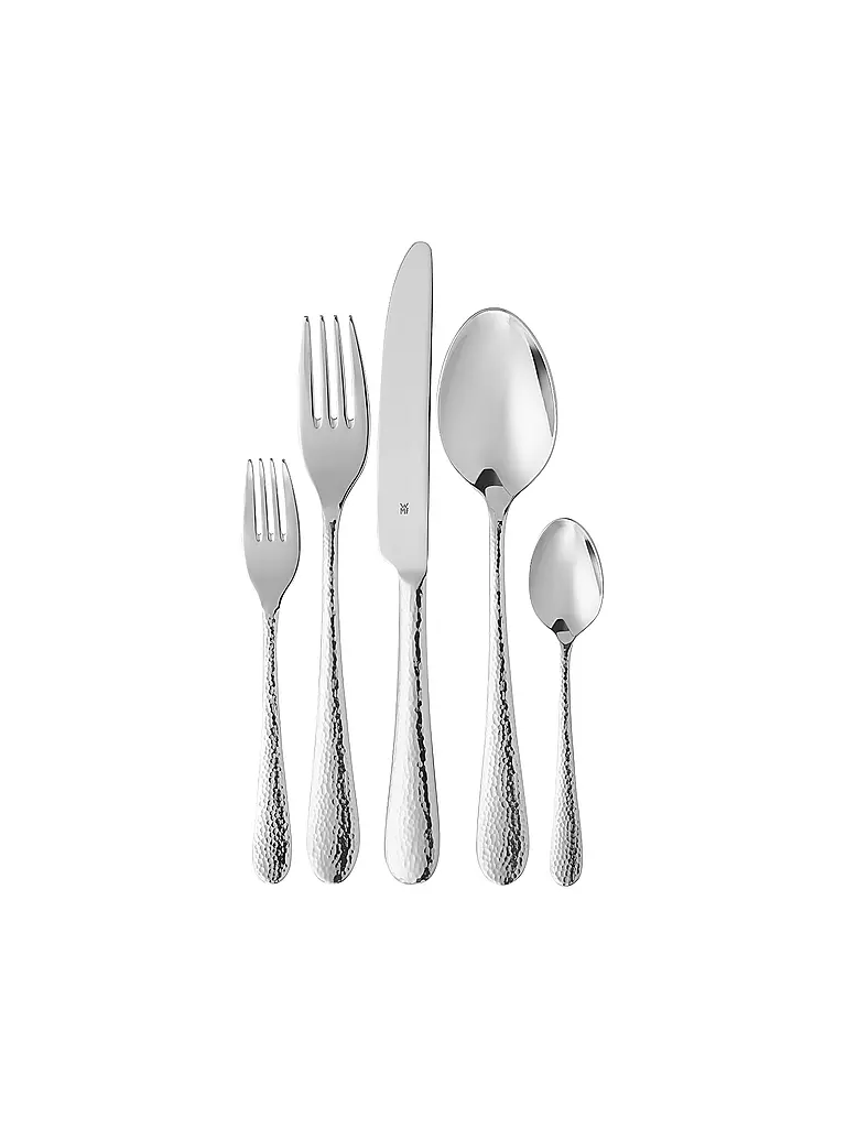 WMF | Juego de cubiertos SITELLO de 30 piezas Cromargan Gehämmert | Plata