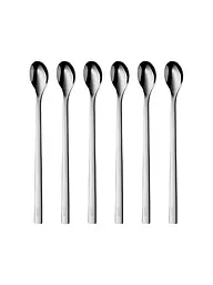 WMF | Juego de cucharas para cóctel NUOVA de 6 piezas, 22 cm, Cromargan | Plata