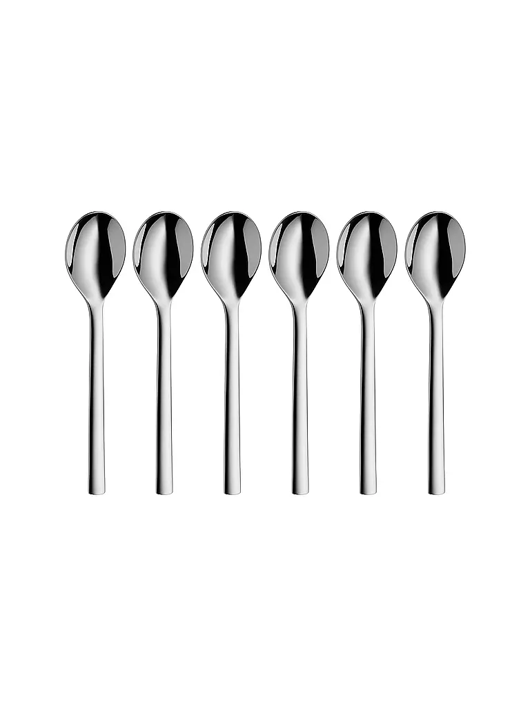 WMF | Juego de cucharillas de café NUOVA, 6 piezas, Cromargan | Plata