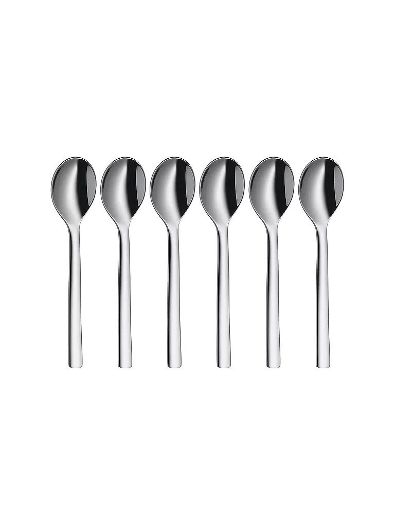 WMF | Juego de cucharillas de espresso NUOVA de 6 piezas, 11 cm, Cromargan | Plata