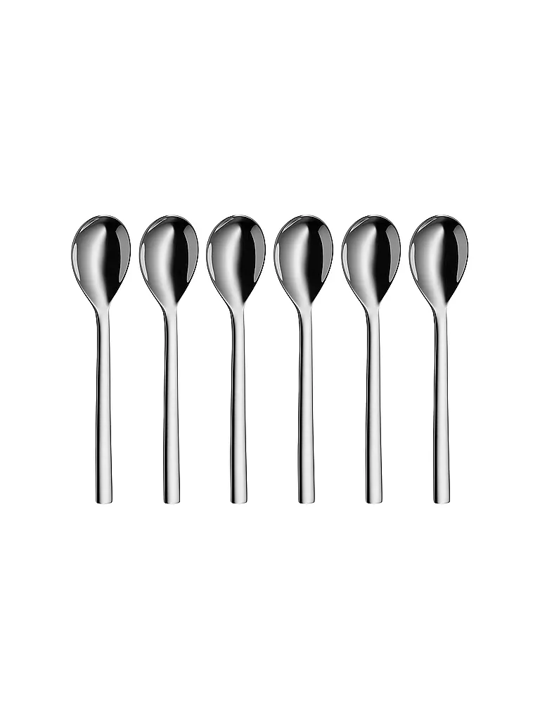 WMF | Juego de cucharillas para café de 6 piezas, 15,5 cm NUOVA Cromargan | Plata