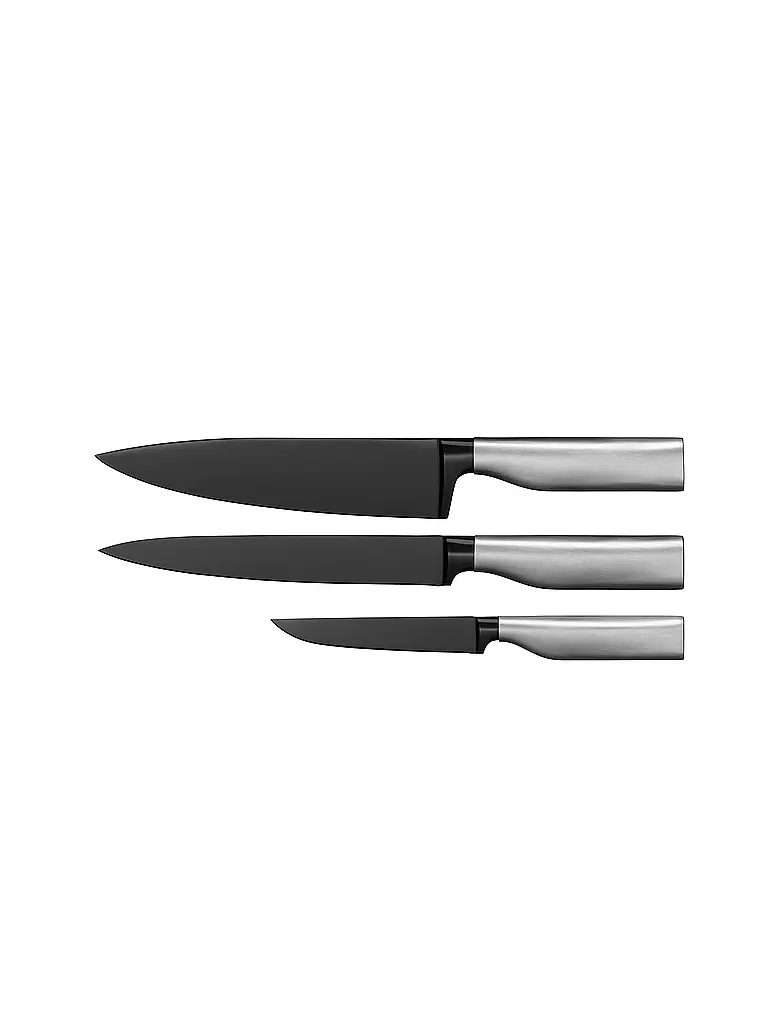 WMF | Juego de cuchillos de 3 piezas ULTIMATE BLACK Cromargan Negro | Negro