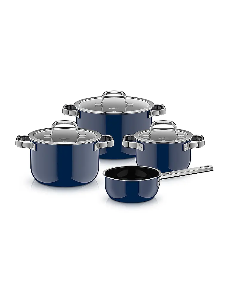 WMF | Juego de ollas de 4 piezas Fusiontec Mineral Pro Tim Raue Ocean Azul oscuro | Azul oscuro