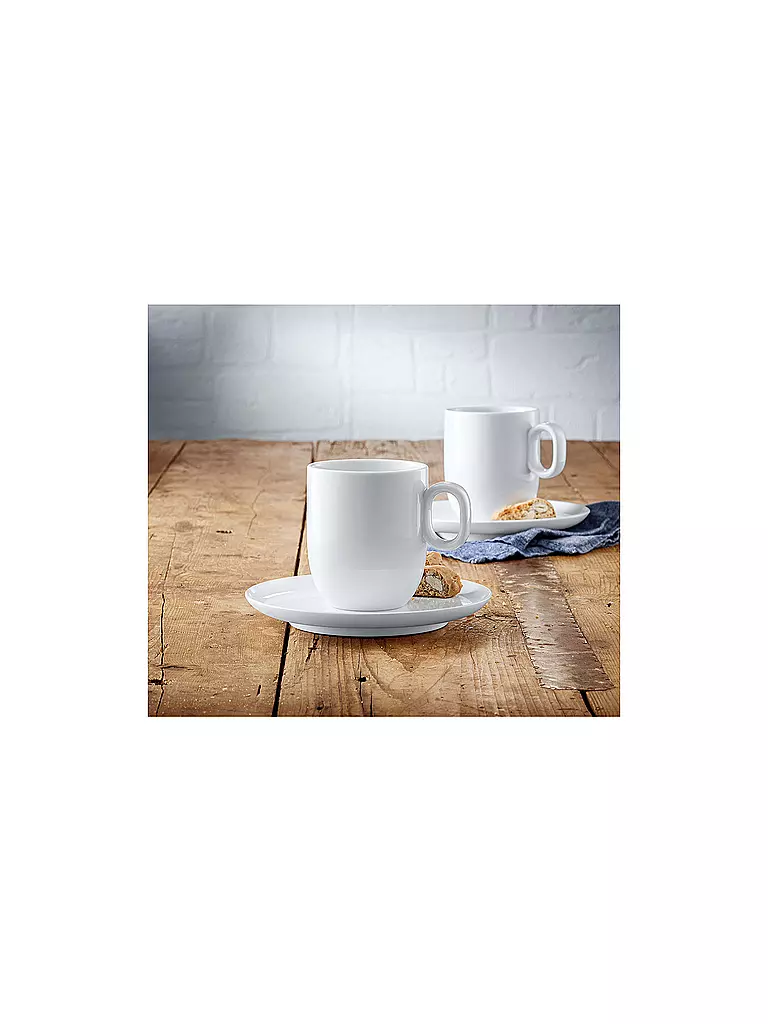 WMF | Juego de tazas de café crema de 4 piezas BARISTA Blanco | Blanco