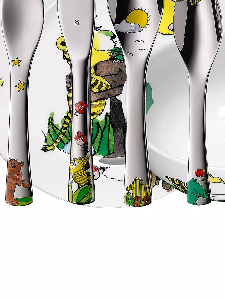 WMF | Juego de vajilla infantil JANOSCH de 6 piezas Cromargan / Multicolor | Multicolor