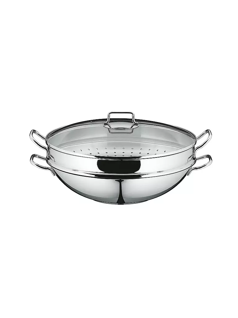 WMF | Macao Wok-Set 36cm 4 piezas Cromargan | Plata