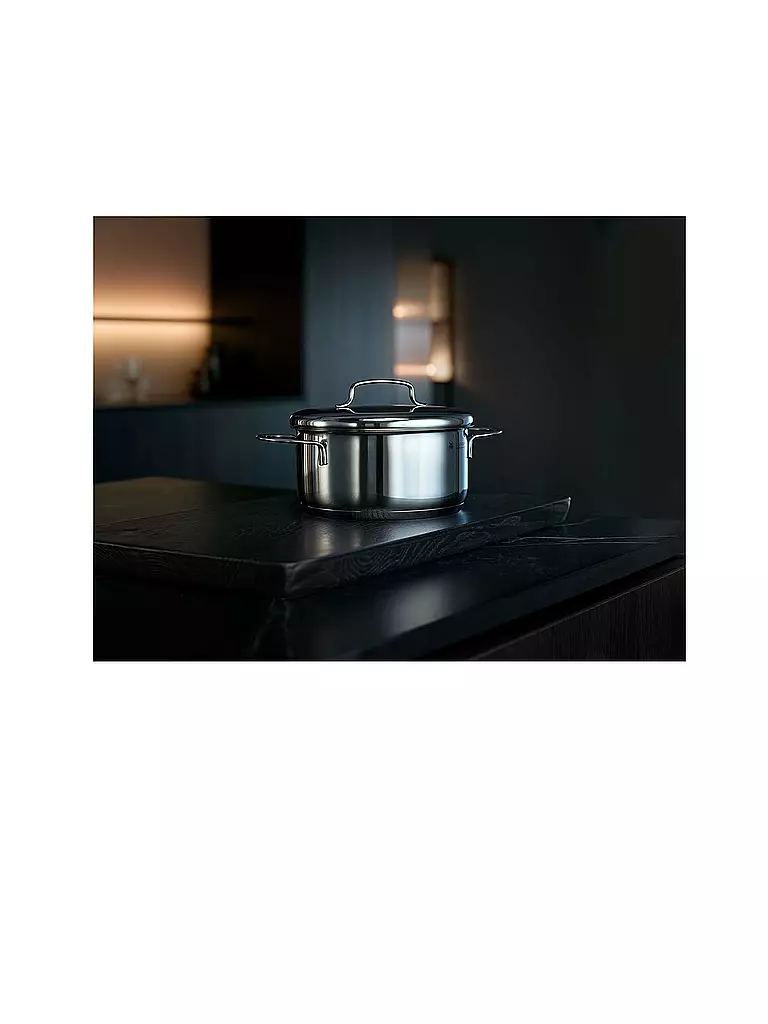 WMF | Mini cacerola con tapa de 16 cm Cromargan | Plata
