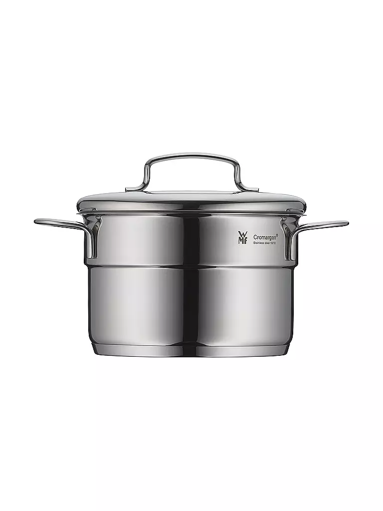 WMF | Mini olla para carne con tapa de 14 cm | Plata