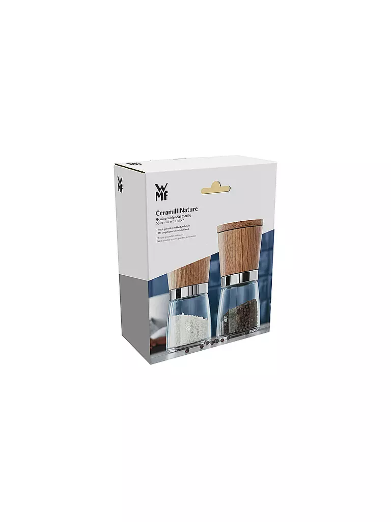 WMF | Nature Ceramill Juego de molinillos de especias 2 piezas 13,8cm | Marrón