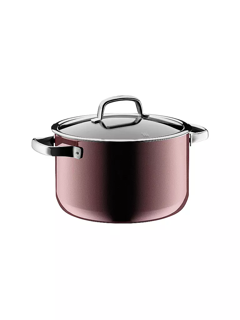 WMF | Olla para carne Fusiontec Mineral con tapa de cristal 24cm/6,4L Cuarzo Rosa | Baya