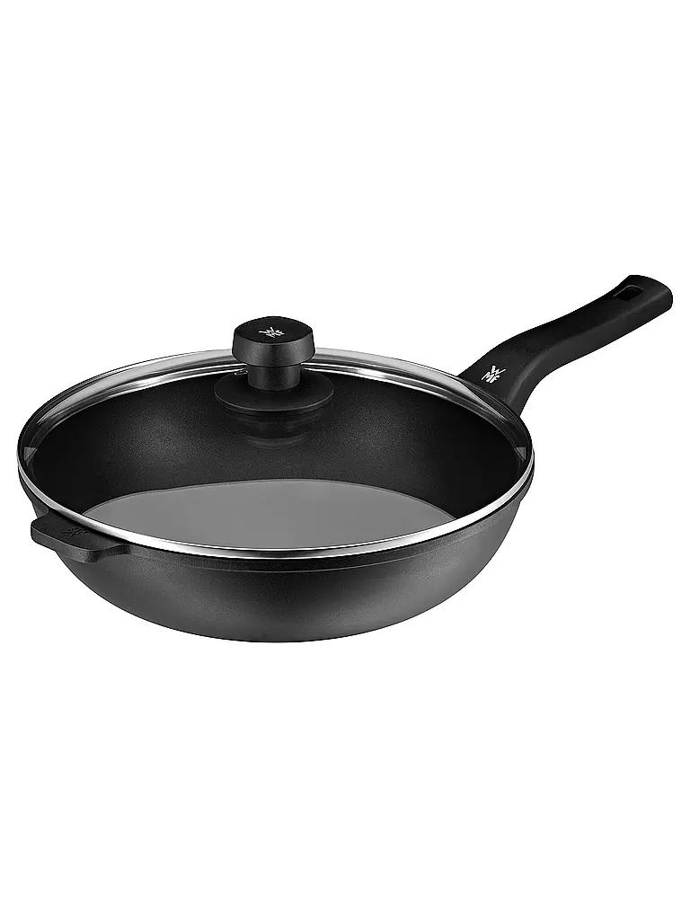 WMF | PermaDur Premium Wok con tapa de cristal 30cm Antiadherente | Negro
