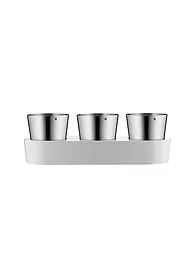 WMF | Set de jardín de hierbas aromáticas Gourmet para interiores, 3 piezas, Cromargan / Blanco | Plata