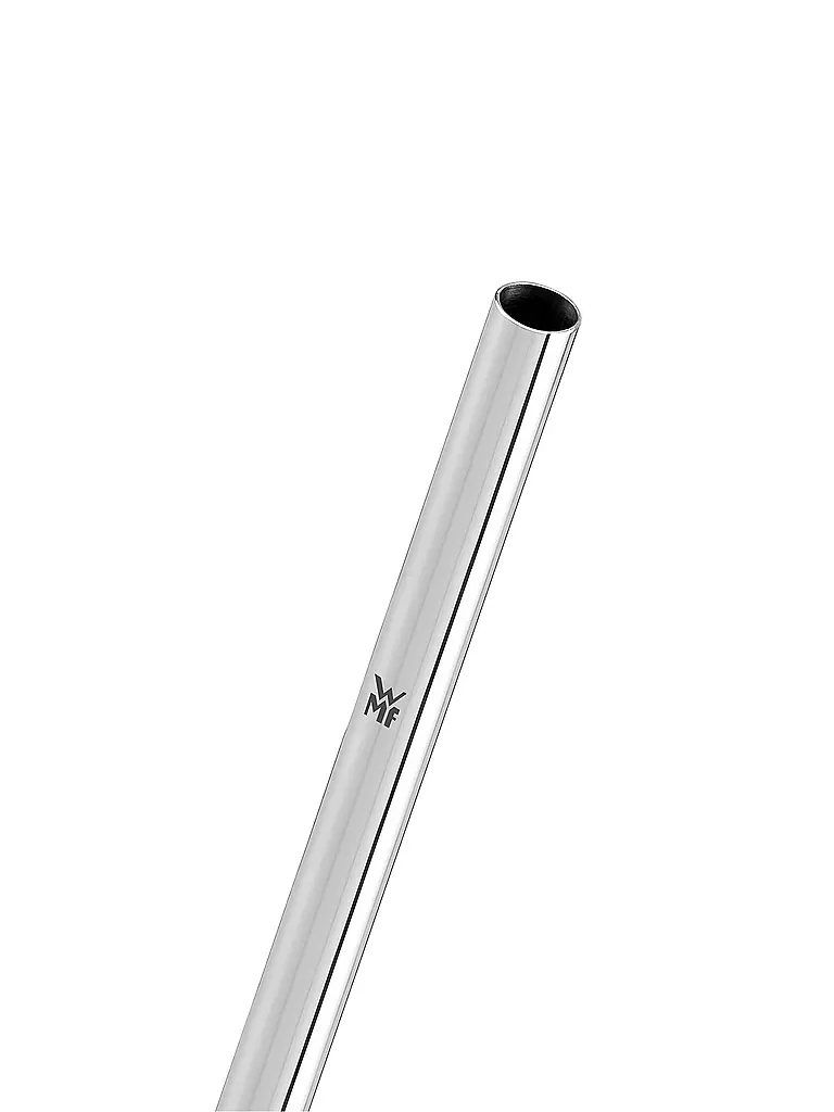 WMF | Set de pajitas Baric Cromargan, 24 cm, 7 piezas con cepillo incluido | Plata